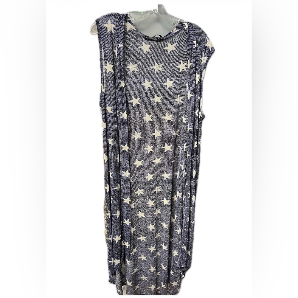 Crazy Train Blue and White Star Cardigan